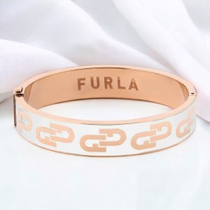 フルラ バングル レディース ブランド FURLA ARCH BANGLE Lサイズ ステンレススチール FJ0125BTL ホワイト ピンクゴールド アクセサリー