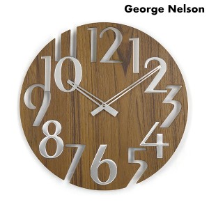 ジョージ ネルソン ウォール クロック チーク クオーツ 掛時計 クロック GN215WB George Nelson ブラウン