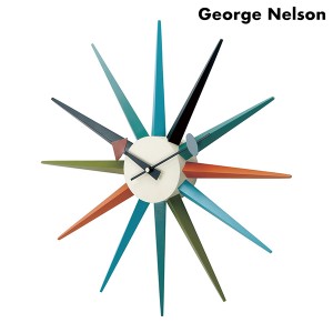 ジョージ ネルソン サンバースト クロック クオーツ 掛時計 クロック GN396C George Nelson マルチカラー