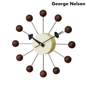 ジョージ ネルソン ボール クロック ウォルナット クオーツ 掛時計 クロック GN397WB George Nelson ダークブラウン