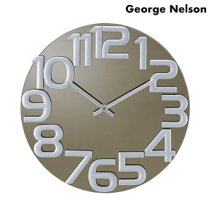 ジョージ ネルソン ミラー クロック クオーツ 掛時計 クロック GN412 George Nelson グレー