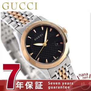 【6/13限定★1000円OFFクーポンにさらに+3倍】 グッチ Gタイムレス 27mm レディース 腕時計 YA126512 GUCCI ブラック×ピンクゴールド