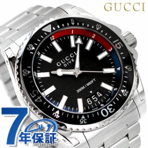 【クロス付】 グッチ 時計 メンズ GUCCI 腕時計 ブランド ダイヴ スイス製 クオーツ YA136212 ブラック