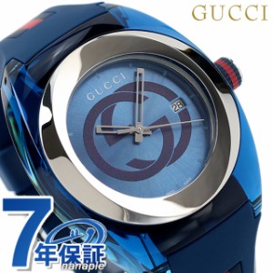 【2日間限定★400円OFFクーポン】 グッチ 時計 スイス製 メンズ 腕時計 ブランド YA137104A GUCCI シンク 46mm ブルー