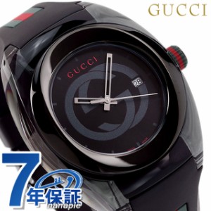 グッチ 時計 スイス製 メンズ 腕時計 ブランド YA137107A GUCCI シンク 46mm オールブラック×マルチカラー