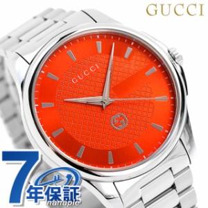 【クロス付】 グッチ Gタイムレス クオーツ 腕時計 メンズ GUCCI YA126370 アナログ オレンジ スイス製