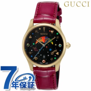 Gタイムレス クオーツ 腕時計 ブランド メンズ レディース 蜂 星 ハート ムーンフェイズ YA1264050 アナログ マルチカラー レッド 赤 ス