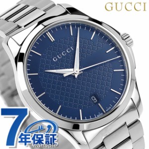 【2日間限定★全品400円OFFクーポン】【クロス付】 グッチ 時計 メンズ GUCCI 腕時計 G-タイムレス クオーツ YA126440 ネイビー