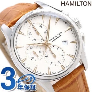 ハミルトン ジャズマスター オート クロノグラフ 自動巻き メンズ 腕時計 H32586511 HAMILTON ホワイト×ライトブラウン