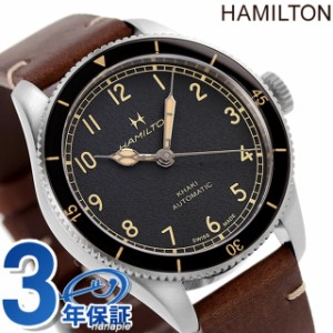 ハミルトン カーキ アビエーション パイロット パイオニア 38mm 自動巻き 腕時計 メンズ 革ベルト HAMILTON H76205530 アナログ ブラック