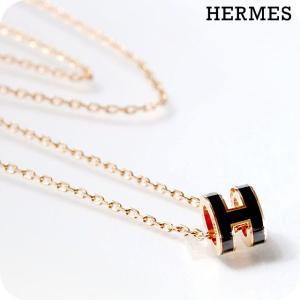 エルメス ネックレス レディース ブランド HERMES ミニポップH H147992FO03 ブラック ピンクゴールド アクセサリー