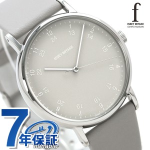 イッセイミヤケ f エフ 日本製 革ベルト 39mm メンズ 腕時計 NYAJ005 ISSEY MIYAKE グレー