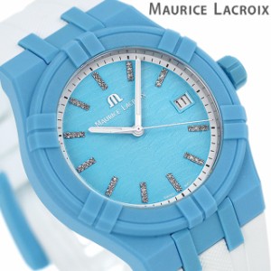 モーリスラクロア AIKON #tide 40mm クオーツ 腕時計 メンズ MAURICE LACROIX AI2008-AAAA1-3A0-0 アナログ ライトブルー ホワイト 白 ス