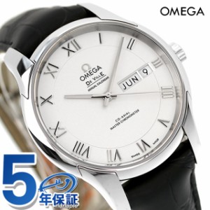 オメガ デビル アワービジョン 41mm 自動巻き 腕時計 ブランド メンズ 革ベルト OMEGA 433.13.41.22.02.001 アナログ シルバー ブラック 
