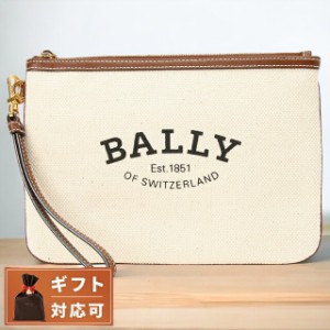 バリー BALLY WLO00J CV014 I35O ロゴプリント ハンドポーチ クラッチバッグ ナチュラル/ブラウン レディース メンズ ユニセックス CERTH