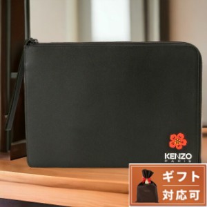 ケンゾー KENZO FD55PM402L43 043 99 ケンゾー クレスト ボケ フラワー ラージ クラッチバッグ ハンドポーチ ブラック メンズ