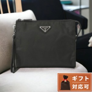 プラダ PRADA 2NE789 2DMH F0002 リナイロン サフィアーノ ハンドポーチ クラッチバッグ セカンドバッグ ブラック メンズ ユニセックス