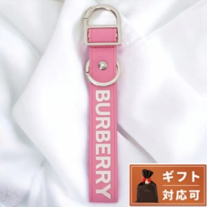 【2日間限定★全品400円OFFクーポン】 バーバリー BURBERRY 8071076 A8407 ロゴディテール シリコン キーリング キーホルダー バブルガム