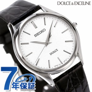 SEIKO ドルチェ クオーツ メンズ SACM171 DOLCE＆EXCELINE 腕時計 シルバー ブラック レザーベルト