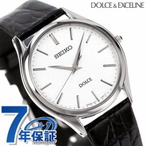 【6/23限定★1000円OFFにさらに+3倍】 SEIKO ドルチェ クオーツ メンズ SACM171 DOLCE＆EXCELINE 腕時計 シルバー ブラック レザーベルト