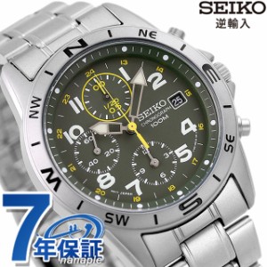 【2日間限定★400円OFFクーポン】 SEIKO 逆輸入 海外モデル 高速クロノグラフ SND377P1 (SND377P) メンズ 腕時計 クオーツ カーキ