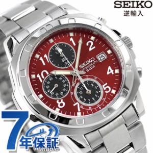 SEIKO 逆輸入 海外モデル 高速クロノグラフ SND495P1 (SND495PC) メンズ 腕時計 クオーツ レッド×ブラック プレゼント ギフト