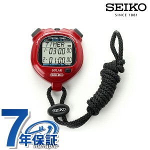 【2日間限定★全品400円OFFクーポン】 セイコー ストップウォッチ インターバルタイマー ソーラー SVAJ103 SEIKO STOPWATCH レッド