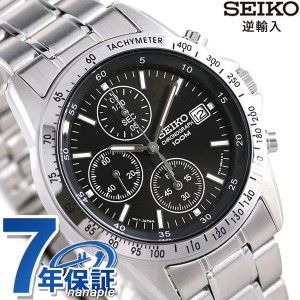 SEIKO 逆輸入 海外モデル 高速クロノグラフ SND367P1 (SND367PC) メンズ 腕時計 クオーツ ブラック