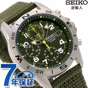 SEIKO 逆輸入 海外モデル 高速クロノグラフ SND377P2 (SND377R) メンズ 腕時計 クオーツ カーキ ナイロンベルト