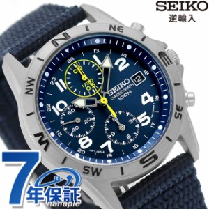 SEIKO 逆輸入 海外モデル 高速クロノグラフ SND379P2 (SND379R) メンズ 腕時計 クオーツ ネイビー ナイロンベルト