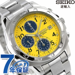 SEIKO 逆輸入 海外モデル 高速クロノグラフ SND409P1 (SND409P) メンズ 腕時計 クオーツ イエロー ネイビー