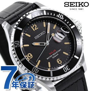 セイコー 流通限定モデル 日本製 ソーラー メンズ 腕時計 SZEV013 SEIKO ブラック 革ベルト
