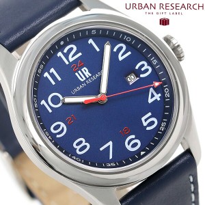 URBAN RESEARCH 3針デイト 革ベルト メンズ 腕時計 UR001-02 アーバンリサーチ ブルー