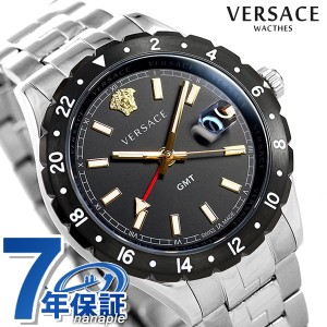 ヴェルサーチ 時計 メンズ 腕時計 ブランド ヘレニウム GMT 42mm VE1100219 VERSACE ヴェルサーチェ ブラック