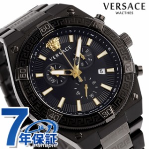 ヴェルサーチ スポーティー グレカ クオーツ 腕時計 ブランド メンズ クロノグラフ VERSACE VESO01022 アナログ ブラック ガンメタル 黒 