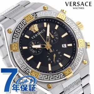 ヴェルサーチ スポーティー グレカ クオーツ 腕時計 ブランド メンズ クロノグラフ VERSACE VESO01123 アナログ ブラック 黒 スイス製