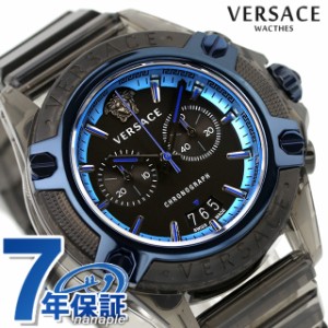 ヴェルサーチ アイコン アクティブ クオーツ 腕時計 ブランド メンズ クロノグラフ VERSACE VEZ700622 アナログ ブラック ブラックスケル