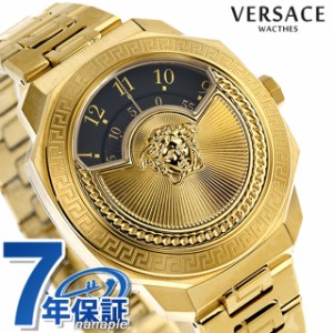 ヴェルサーチ ダイロス アイコン クオーツ 腕時計 ブランド メンズ レディース VERSACE VQU050015 アナログ ブラック ゴールド 黒 スイス