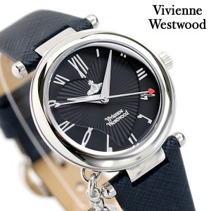 ヴィヴィアンウエストウッド オーブ ハート 32mm クオーツ レディース 腕時計 VV006SLDBL Vivienne Westwood ネイビー 革ベルト