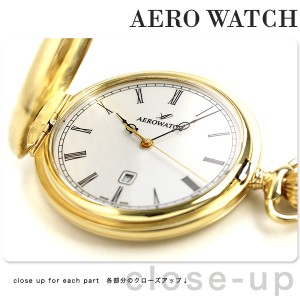 アエロウォッチ 懐中時計 ハンターケース 42796 JA01 AEROWATCH ゴールド