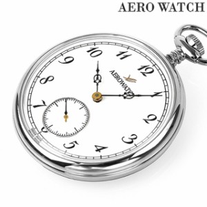 アエロウォッチ 手巻き 懐中時計 AEROWATCH 50827-PD04 ホワイト 白 スイス製