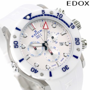 エドックス クロノオフショア1 腕時計 メンズ チタン クロノグラフ EDOX 10242-TINB-BBUINR アナログ ホワイト 白 スイス製