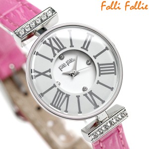 フォリフォリ ミニ ダイナスティ レディース 腕時計 WF13A014SSW-PI Folli Follie クオーツ ホワイト ピンク レザーベルト