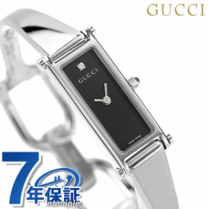【クロス付】 グッチ バングル 時計 レディース GUCCI 腕時計 ブランド 1500 1Pダイヤ ブラック YA015555