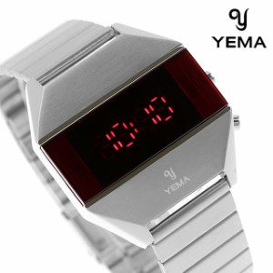 イエマ イエマ LED シルバー クオーツ 腕時計 ブランド メンズ YEMA YMHF1575-AM デジタル レッド フランス製