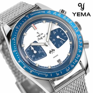 【6月上旬入荷予定予約受付中】 イエマ ラリーグラフ メカ クオーツ 腕時計 メンズ クロノグラフ YEMA YMHF1580-GM アナログ ホワイト ブ