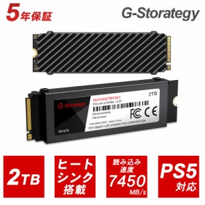 SSD 2TB 内蔵 ヒートシンク搭載 M.2 TLC NAND PS5 増設 読み取り7450MB/s 書き込み6750MB/s 高耐久性 NVMe デスクトップPC ノートPC かん