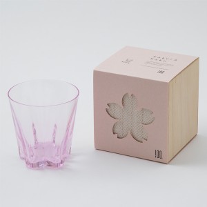 サクラサクグラス ロックグラス 桜色 ピンク クリア 木箱入り 桜 おしゃれ グラス 人気 さくら グラス