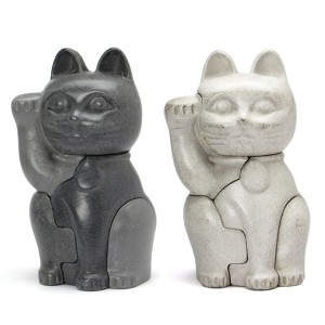 3Dパズル マネキネコ ブラック ホワイト Mサイズ 招き猫 おしゃれ 日本土産 インテリア オブジェ 商売繁盛 LOCKNESTERS 社