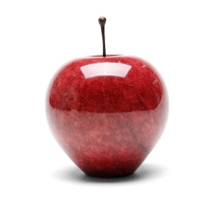 マーブルアップル レッド ラージ りんごのオブジェ おしゃれ リンゴ 置物 ペーパーウェイト 石製